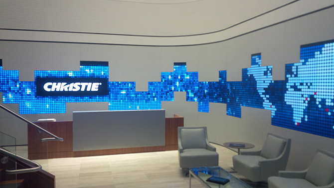 MicroTiles™ installation with a resolution of 23,760 x 2700 pixels, equivalent to 30 hd displays or 8 4k displays.
