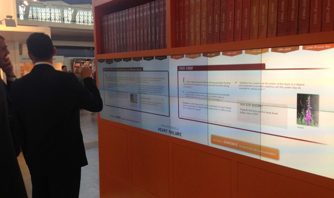 Installation with MicroTiles™: real books and virtual content