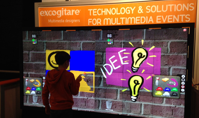 Video wall with 24 MicroTiles™ and multitouch i-kit app